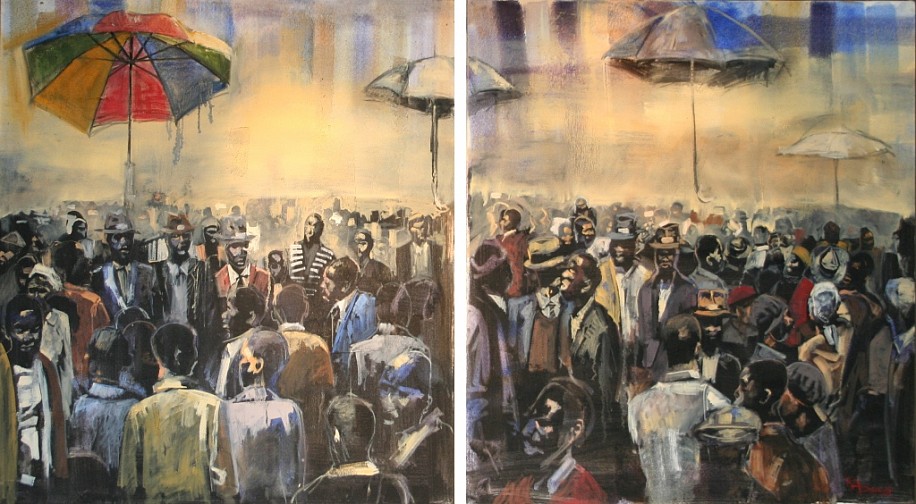 RICKY DYALOYI, Calling From a Distant Plain(Diptych)
2011, Mixed Media on Canvas