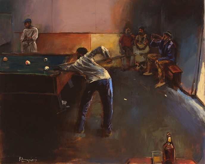 RICKY DYALOYI, Playing pool
Mixed Media on Canvas