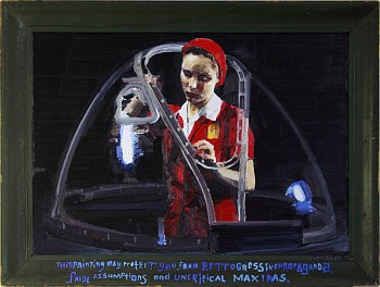 wac17324 retrogressive propaganda 2015 oil on superwood and frame 62 x