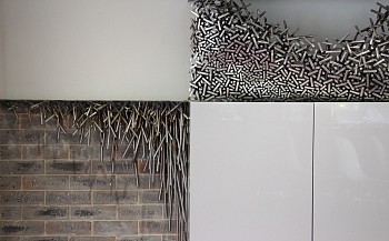 beth diane armstrong. sticks n stars. 2014. stainless steel. 240 x 170 x 50cm