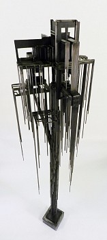 beth diane armstrong. will suddenly trees leap from winter and will. 2012. mild steel and wood. 177 x 45 x 45cm.