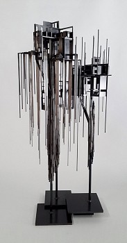 beth diane armstrong. triplicity. 2013. mild and stainless steel. 90 x 40 x 40cm