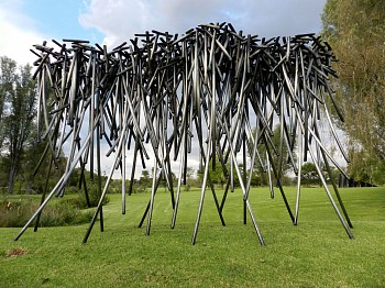 beth diane armstrong. surface weight. 2013. mild and stainless steel. 460 x 270 x 150cm
