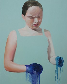 Girl with Blue Hands, 2012, oil on canvas, 100 x 80cm.