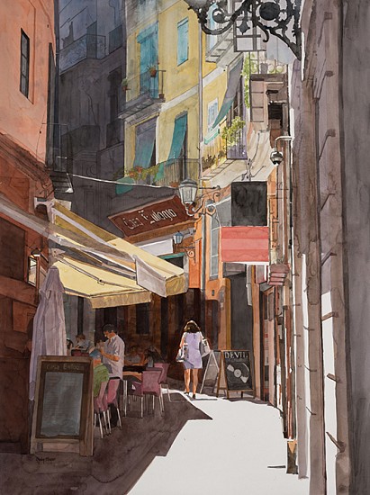 DENBY MEYER, Valencia Summer
2017, Watercolour on Cardboard