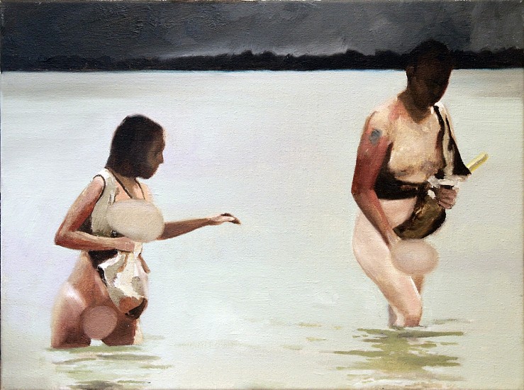 TANYA POOLE, ROBIN AND BRANDON IN THE GARDEN OF EVIL CAYO VENADO
2017, Oil on Canvas