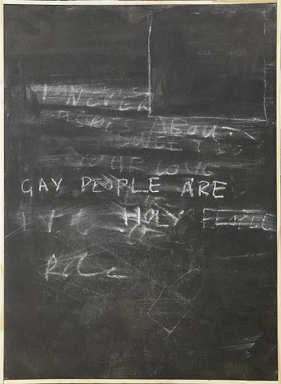 BRETT CHARLES SEILER, GAY PEOPLE ARE HOLY PEOPLE
2017, CHALK AND PAINT ON CANVAS