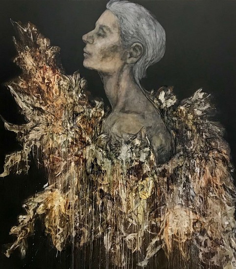 SHANY VAN DEN BERG, FIREBIRD
2017, OIL AND CHARCOAL ON BOARD