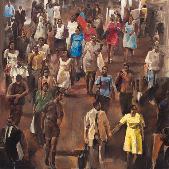 RICKY DYALOYI, MILLING CROWD
2018, Mixed Media on Canvas