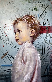 Lizzie 100 x 65cm oil and pencilcrayon on linen