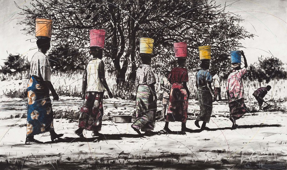PHILLEMON HLUNGWANI, A SWI NGA OLOVI KAMBE U TIYISERILA MANANA I
2018, Charcoal and Pastel on Paper