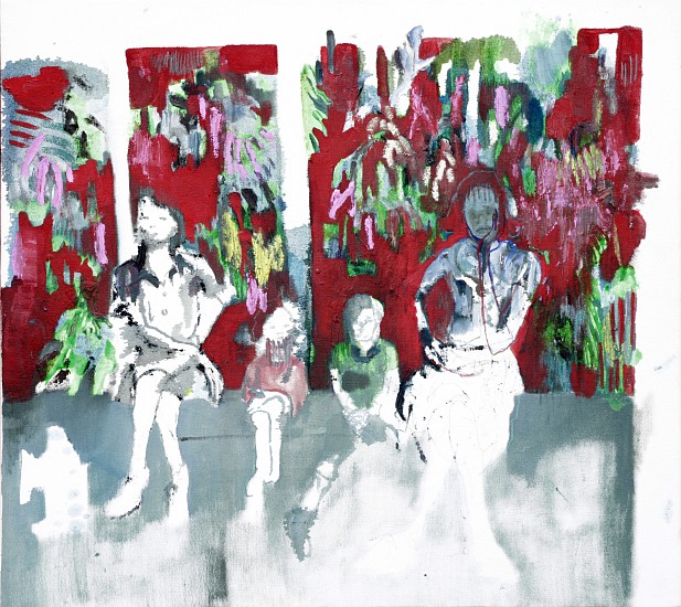 ELIZE VOSSGÄTTER, SUMMER IN THE SUBURBS
2015, OIL AND PENCIL CRAYON ON  CANVAS