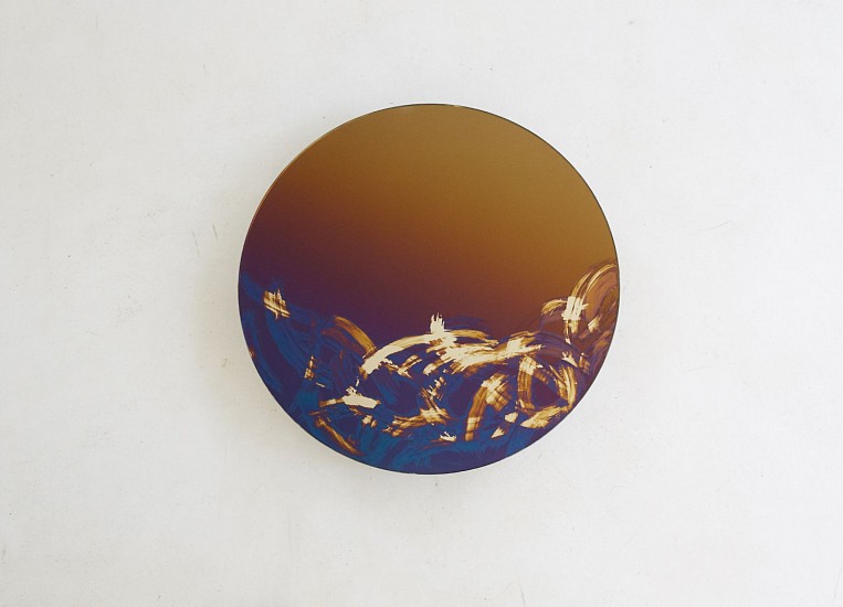 WATER DIXON, SELF PORTRAIT I
2019, PURPLE TO GOLD GRADIENT AND SILVER ON GLASS