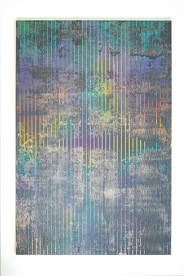 PAOLO BINI, CON NUVOLE IN PRIMO PIANO
2020, ACRYLIC ON HOLOGRAPHIC FILM ON WOOD