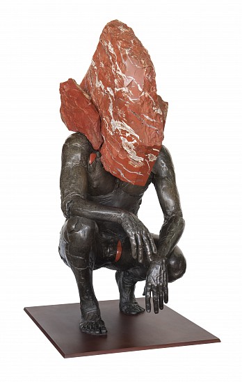 ANGUS TAYLOR, SIT (MAQUETTE - CONDUIT SERIES)
BRONZE, VARIABLE RED JASPER