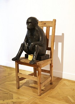 ENDGAME BABOON ON CHAIR WITH ENAMEL CUP