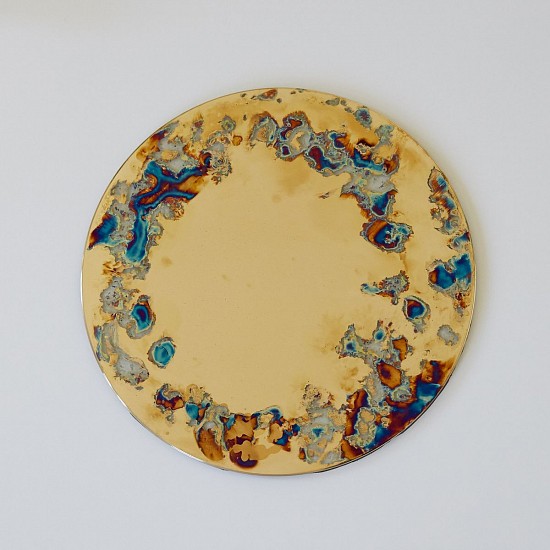 WATER DIXON, HERA (ARA GALAXY)
2020, BRASS AND WHITE ENAMEL ON GLASS