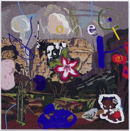 WAYNE BARKER, HOME
2020, GLASS BEADS ON BOARD