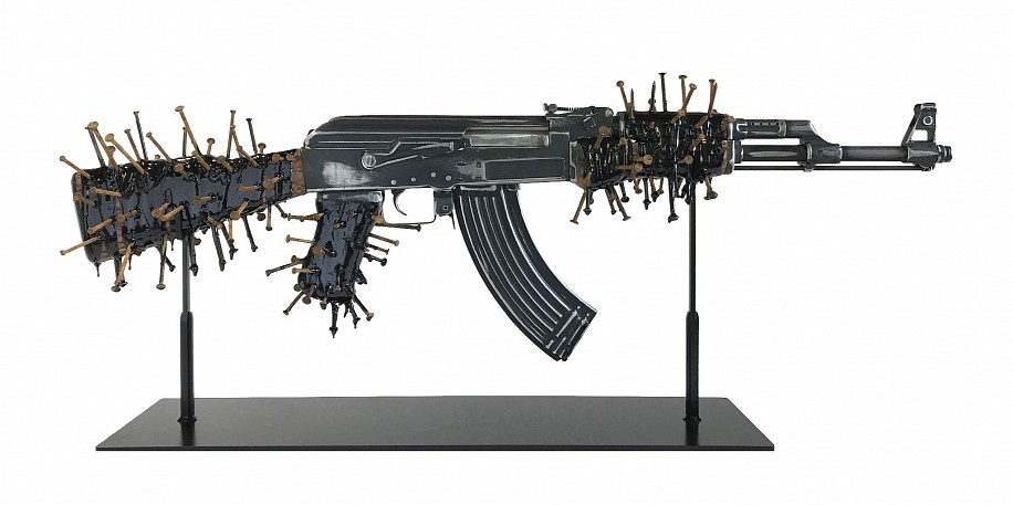 MICHAEL MACGARRY, FETISH XII
AK-47, STEEL, NAILS AND PIGMENTED URETHANE