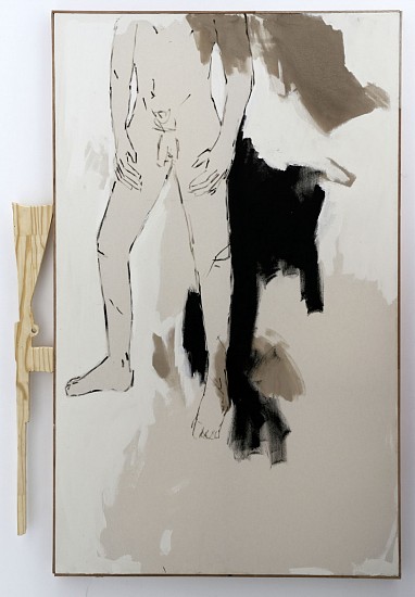 BRETT CHARLES SEILER, PORTRAIT OF A HUNTER
2021, BITUMEN, ROOF PAINT ON CANVAS AND PINE WOOD