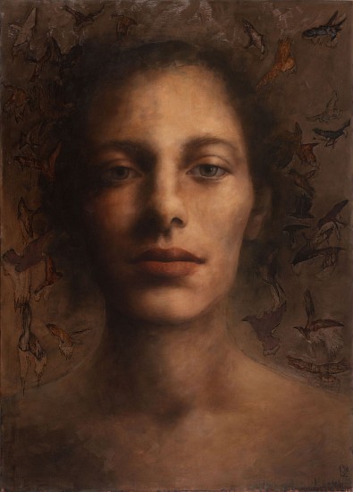 SHANY VAN DEN BERG, WAKING UP TO THEIR FLUTTERING<br />
2021, Oil on Board