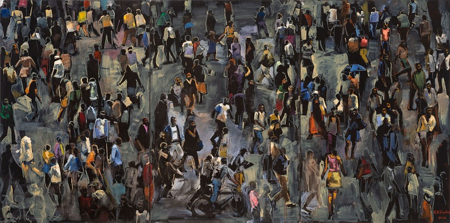 RICKY DYALOYI, WALKING IN TO THE QUESTIONS OF OUR BECOMING (TRIPTYCH)
2020, Oil on Canvas