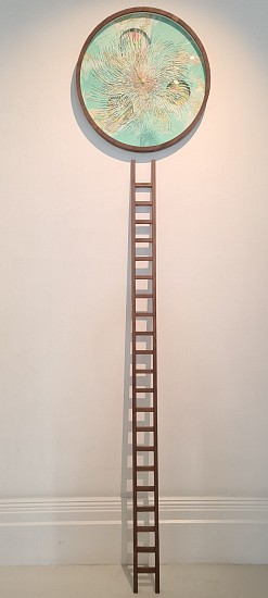 BARBARA WILDENBOER, THE ODYSSEY
2021, HAND CUT MAPS AND WALNUT LADDER