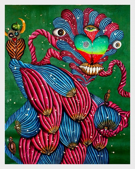 MADIKOTSI KHUMALO, BLEEDING EYE FOR LOVE
2020, ACRYLIC, INK AND CANDLE DROPS ON CANVAS