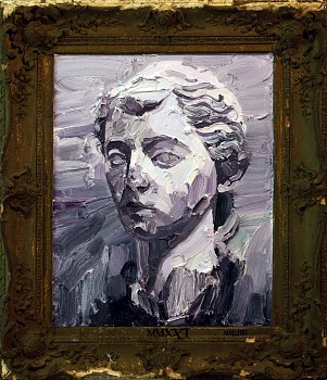 unknown daughter of a forgotten emperor 2021 oil on wood and frame 72 x 62 cm