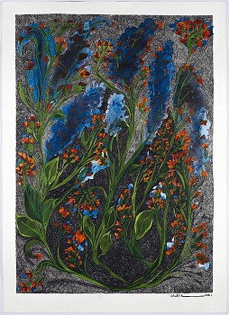 Blue Red and Orange Flowers medium Copy