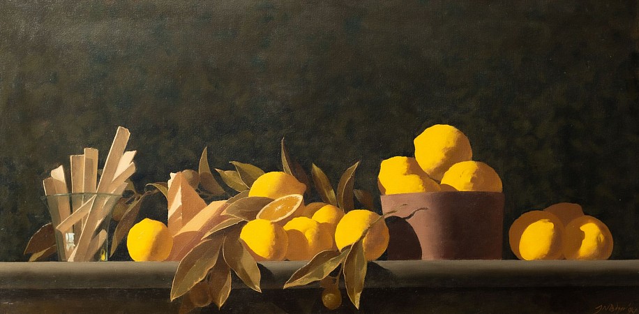 NEIL RODGER, LEMONS AND PASTA
Oil on Canvas