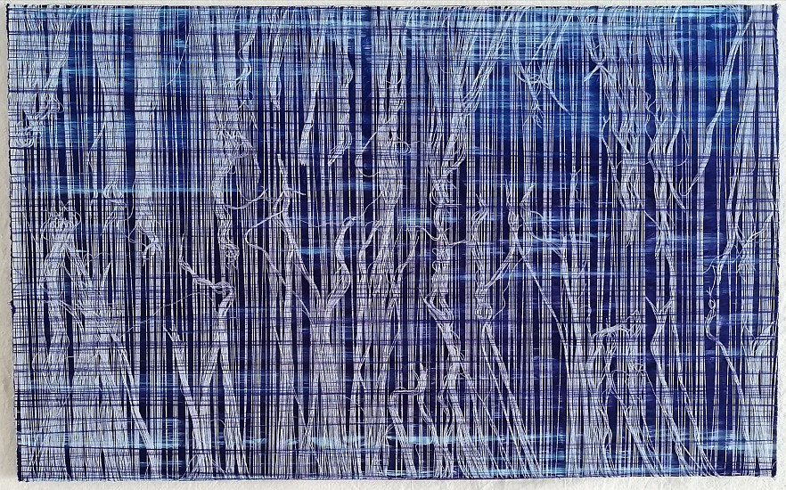 MARK RAUTENBACH, ICEYBLUEBERRYVIOLETULTRAMARINE
2021, POLYESTER SEWING THREAD, PAPER, ACRYLIC PAINT AND INKS, FOAMCORE