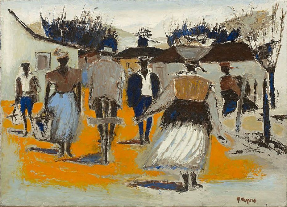 GERARD SEKOTO | TOWNSHIP STREET | c. 1958 | Everard Read - Cape Town