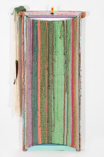 LIZA GROBLER, LOOKING IN (WAYS TO SEE THE WORLD 5)
2022, WOVEN ROPE ON BACK DOOR