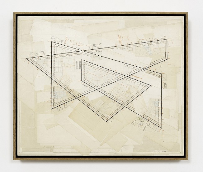 GERHARD MARX, SPATIAL SCRIBBLE I
2020, RECONFIGURED MAP FRAGMENTS ON CANVAS