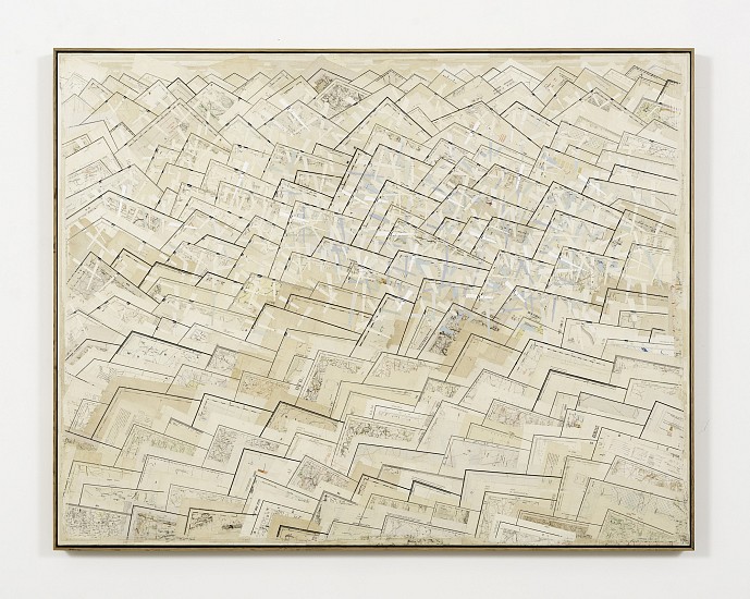 GERHARD MARX, PARTICLES
2020, RECONFIGURED MAP FRAGMENTS ON CANVAS