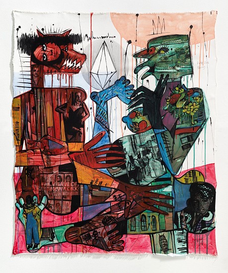 BLESSING NGOBENI, TITLE TBC (FAIRY TALE OF NEW YORK)
2023, Mixed Media on Canvas