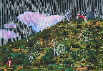 Liza Grobler Wagging tales & modern myths XVIII mixed media on photograph