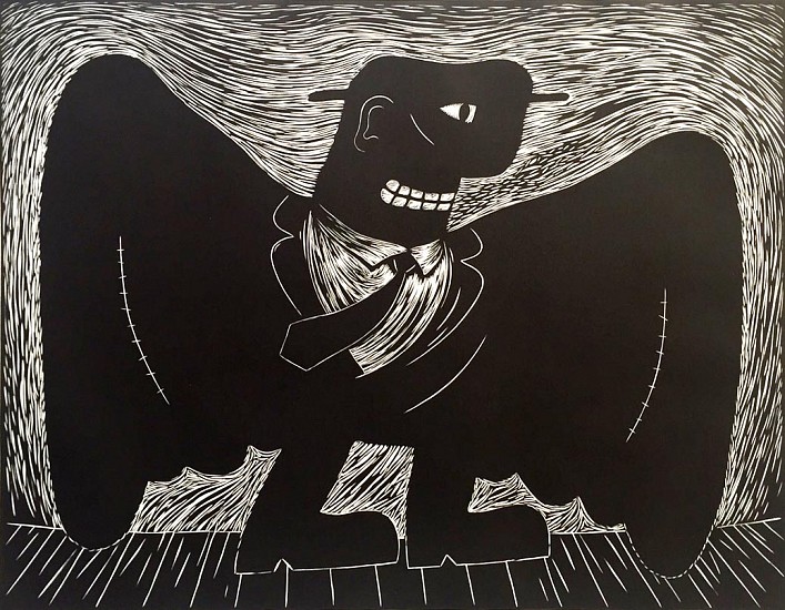 NORMAN CATHERINE, BLACK TIE
2011, LINOCUT