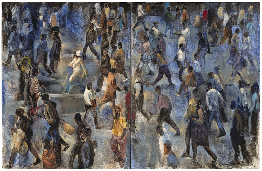 RICKY DYALOYI, SILENT STRUGGLES (DIPTYCH)
2024, Mixed Media on Canvas
