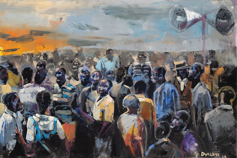RICKY DYALOYI, UNGAPHEL'AMANDLA 2<br />
2024, Mixed Media on Canvas