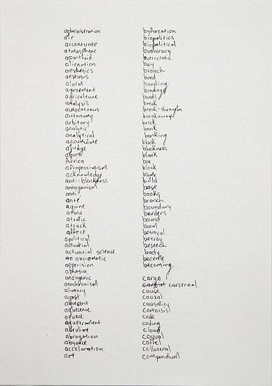 VUSUMZI NKOMO, INDEXING IN WINDSWEEP (A-C)
2025, INK ON PAPER