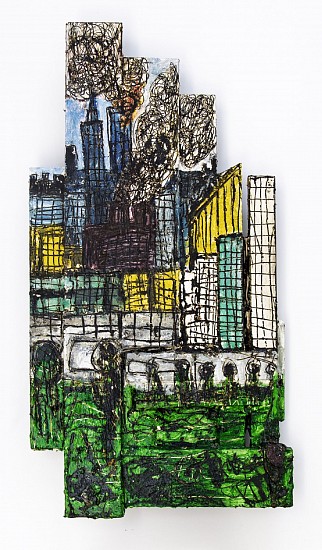 BOYTCHIE, UNTITLED (DYSTOPIA)
2025, OIL, ENAMEL AND BITUMEN ON WOOD