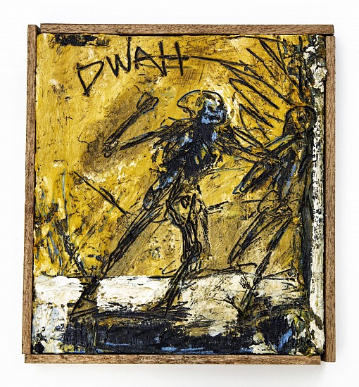 BOYTCHIE, UNTITLED (SUCKER PUNCH)
2025, OIL, ENAMEL AND BITUMEN ON WOOD