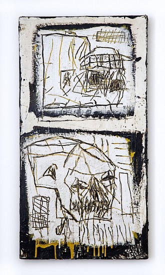 BOYTCHIE, UNTITLED (SKULL)
2025, OIL, ENAMEL AND BITUMEN ON WOOD