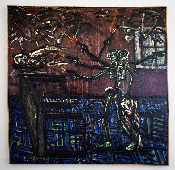 BOYTCHIE, SLEEP OF REASON
2025, OIL, ENAMEL AND BITUMEN ON CANVAS
