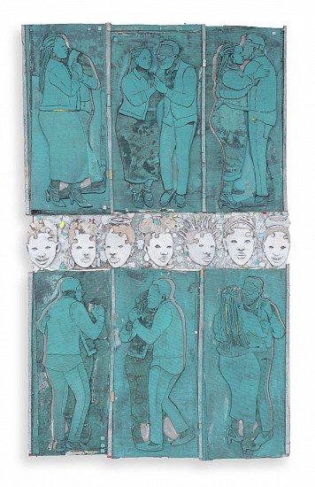 THONTON KABEYA, KOMPA 5
2025, CHALK PAINT, ACRYLIC AND NEWSPAPER INK ON CANVAS