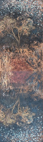 RINA STUTZER, GROWTH SONG (DIPTYCH)
2025, PATINA ON ROLLED COPPER PLATE, BRASS FRAME, PANDORA COTTON CANVAS ON ALUMINIUM SHEET AND STEEL FRAME