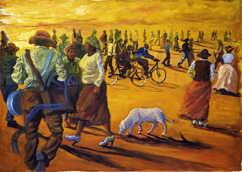 NDIKHUMBULE NGQINAMBI, THE SCENE
2025, OIL ON PAPER