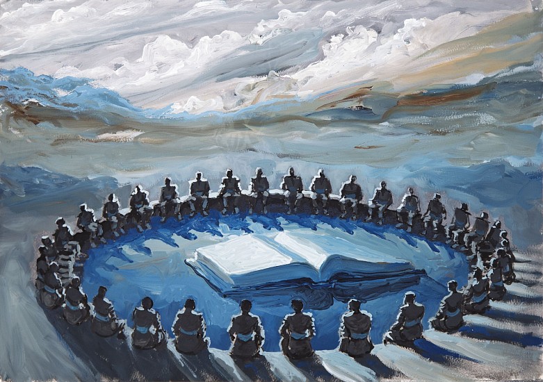 NDIKHUMBULE NGQINAMBI, WORD WORD KEEPERS
OIL ON PAPER